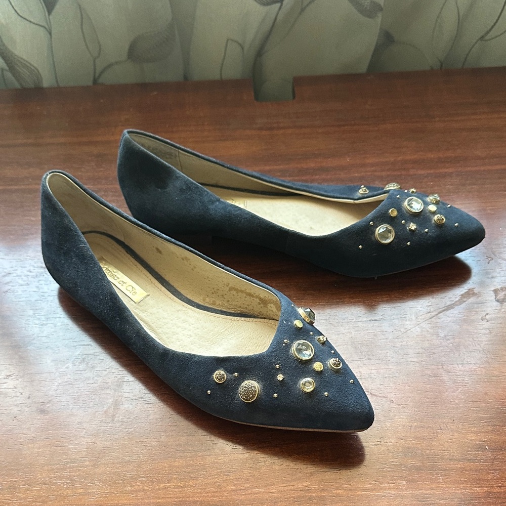 Louise et Cie Navy Embellished Flats